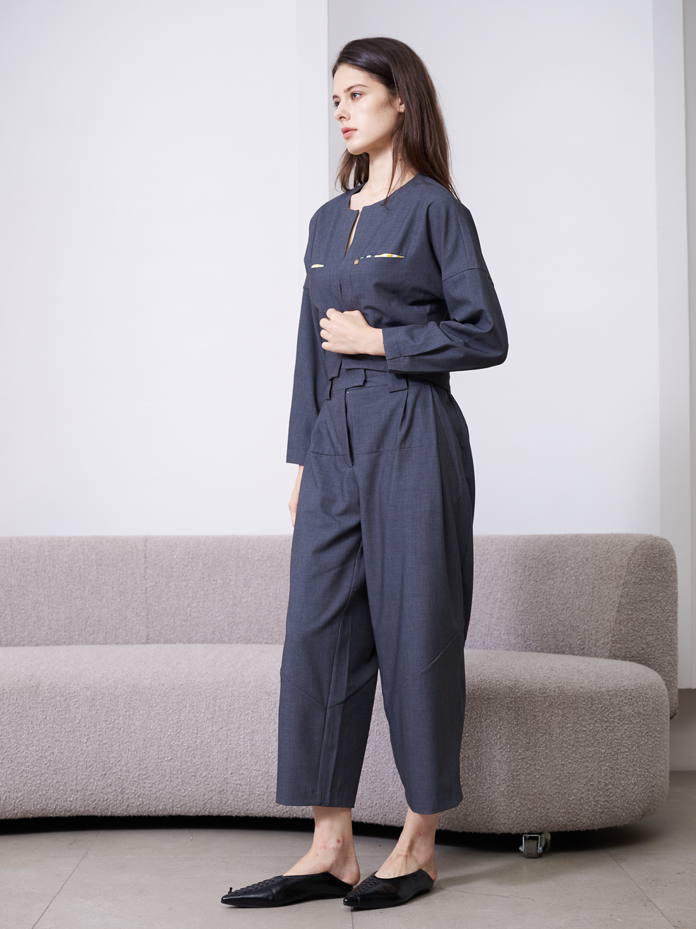 FACADE STRAIGHT-LEG TROUSERS