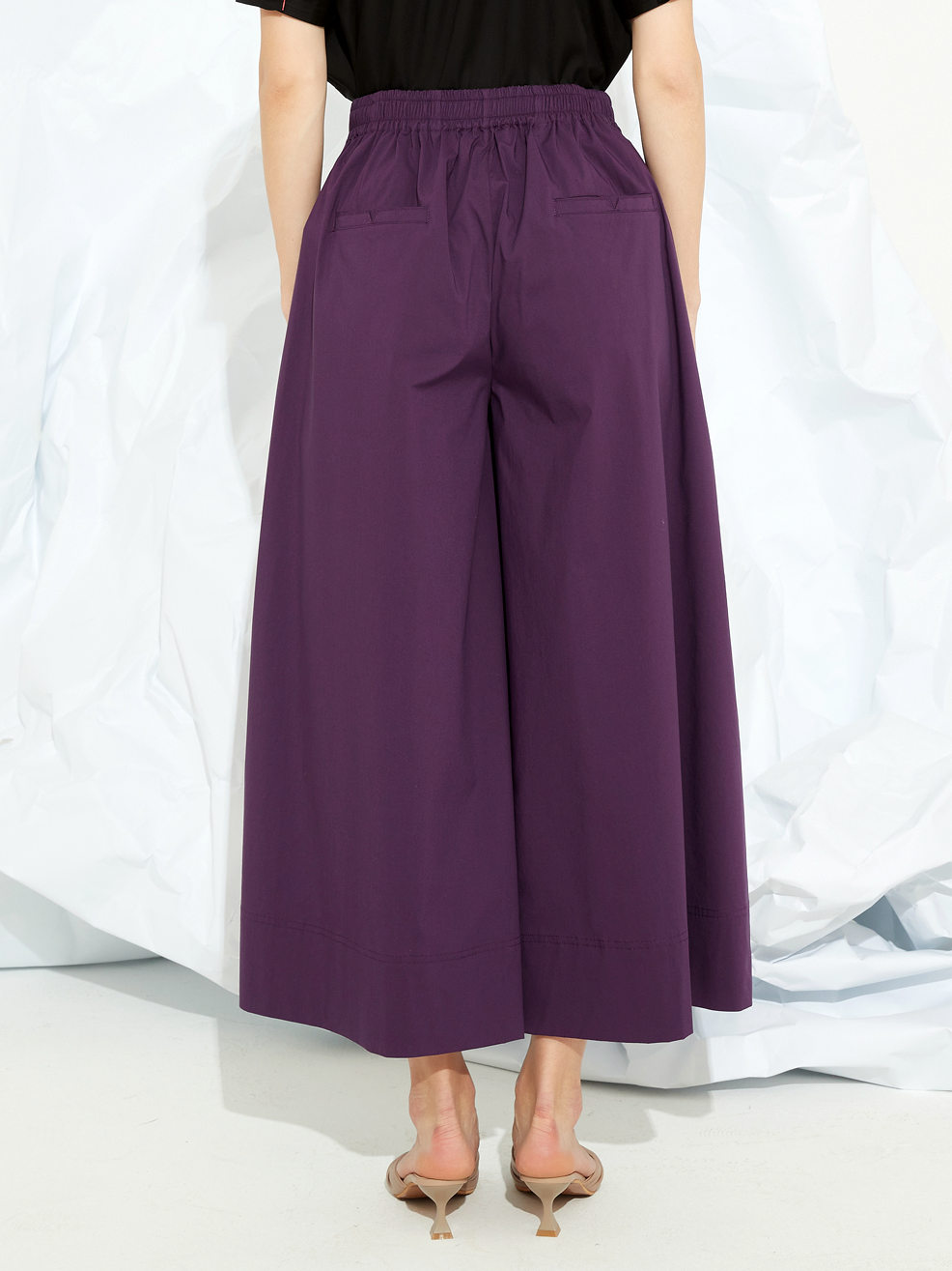 TENCEL BLEND WIDE-LEG TROUSERS