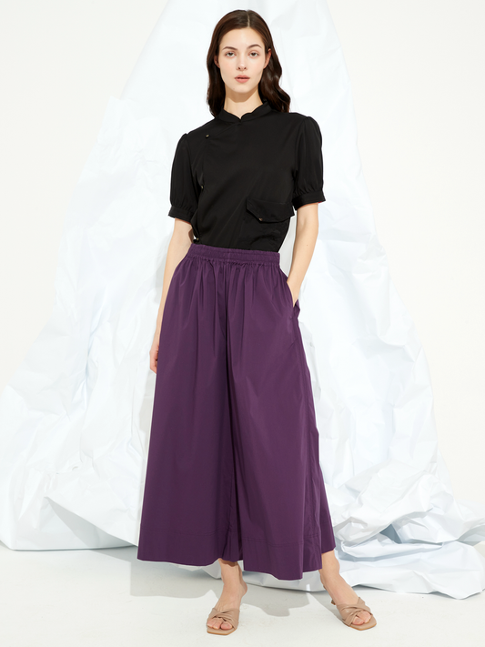 TENCEL BLEND WIDE-LEG TROUSERS