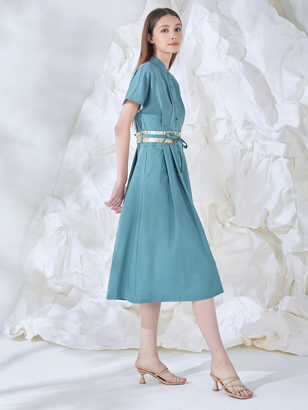 Final Pieces -BELTED MIDI DRESS