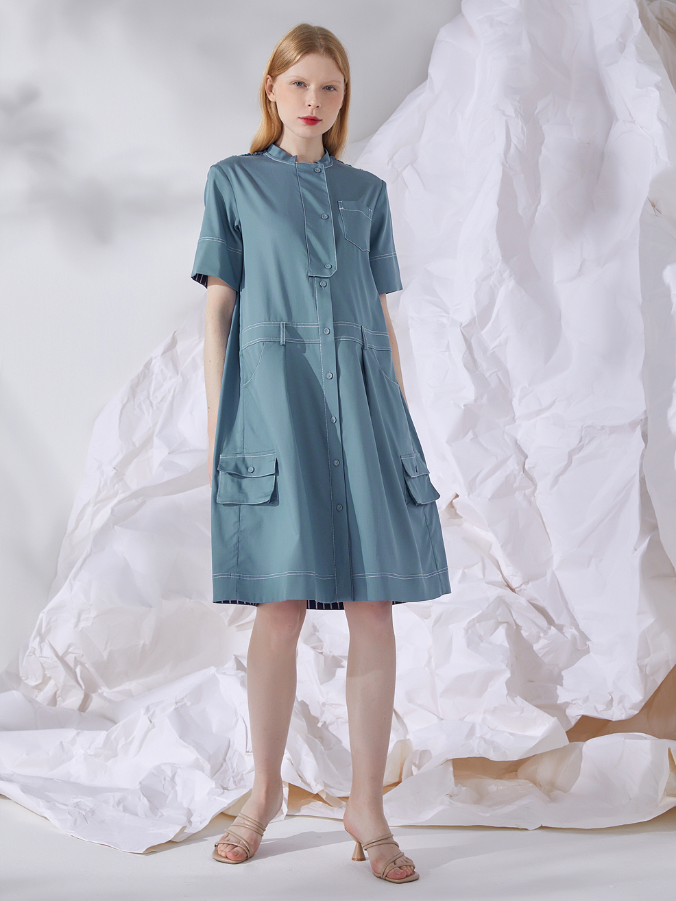 ASYMMETRIC SHIRT DRESS