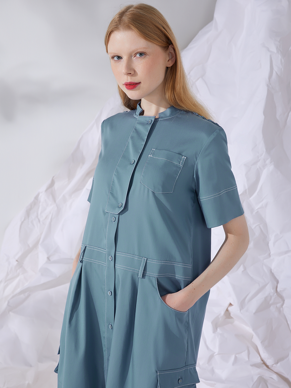 ASYMMETRIC SHIRT DRESS