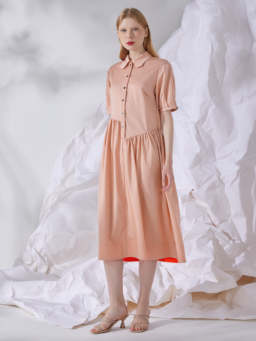 FLARED PANEL MIDI DRESS