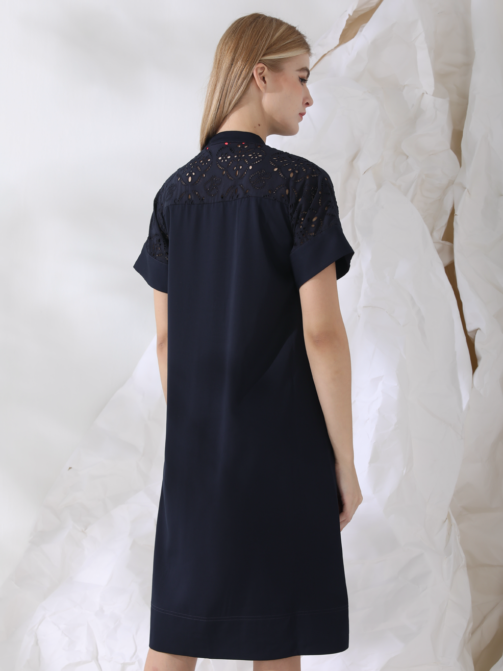 SCHIFFLI EMBROIDERED SHIRT DRESS