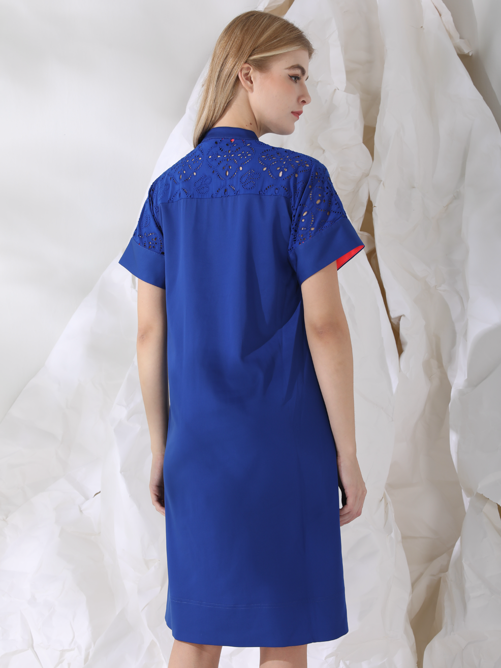 SCHIFFLI EMBROIDERED SHIRT DRESS