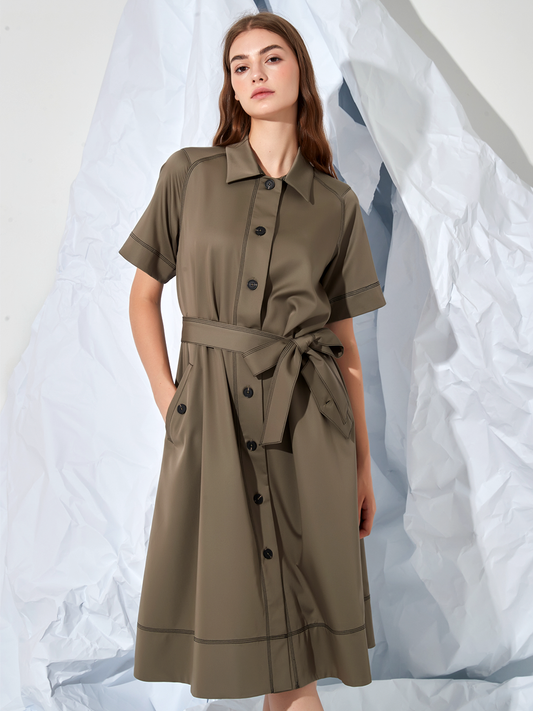 OVERSIZE MIDI SHIRT DRESS