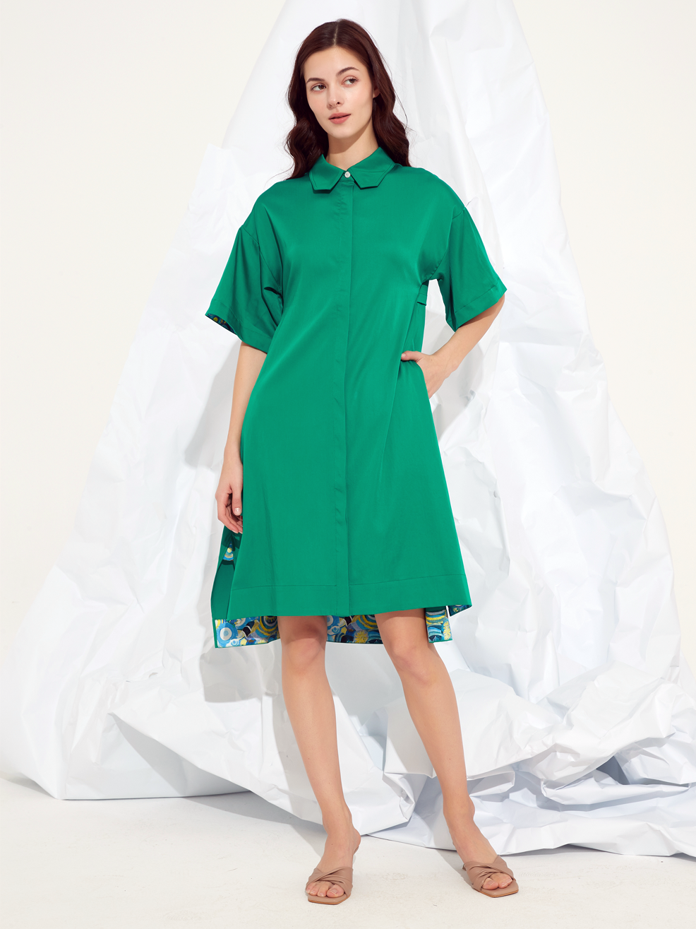 ASYMMETRIC SHIRT DRESS