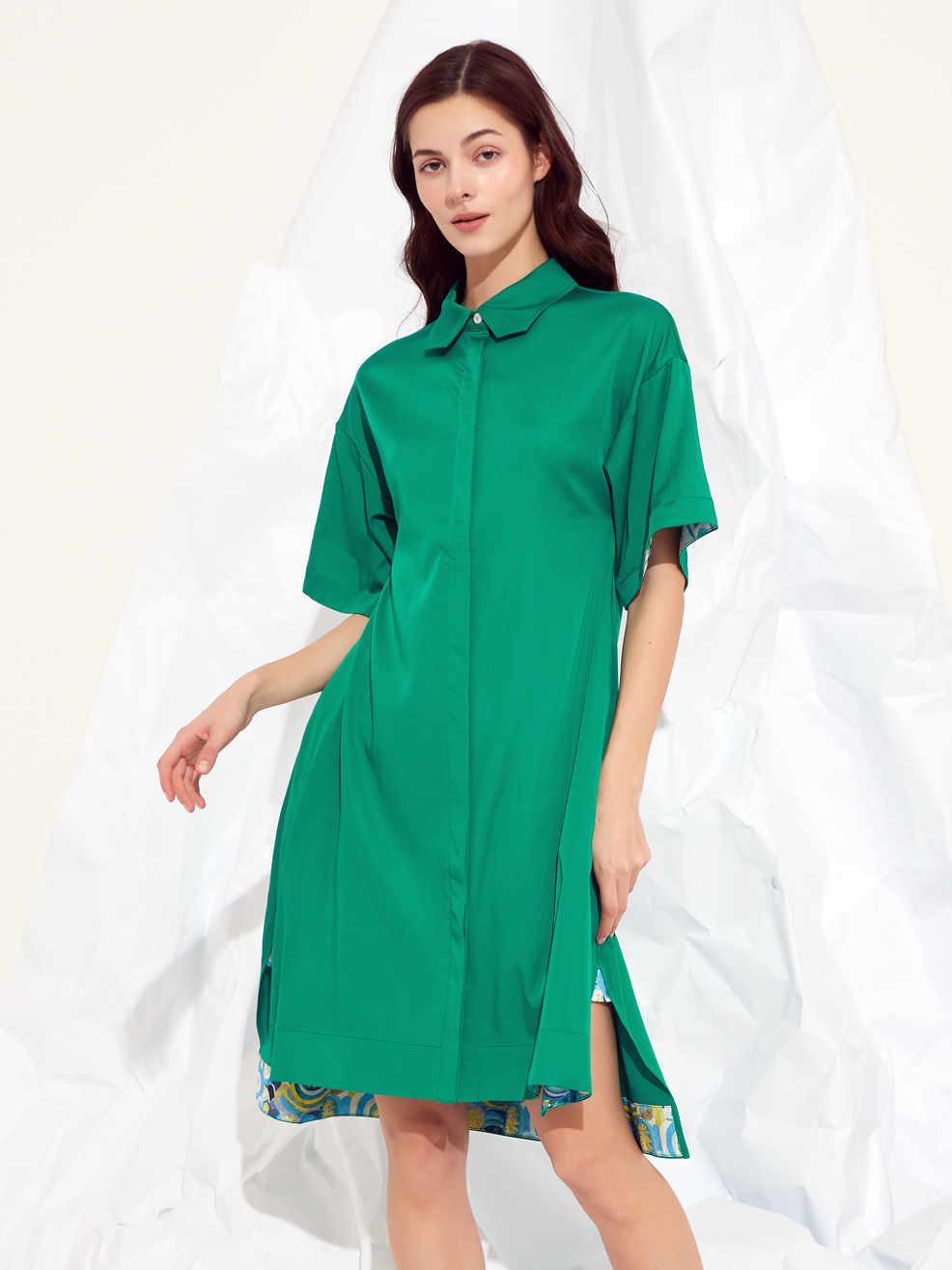 ASYMMETRIC SHIRT DRESS