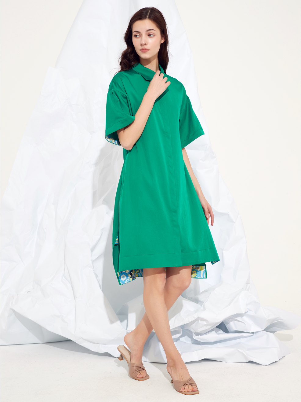 ASYMMETRIC SHIRT DRESS