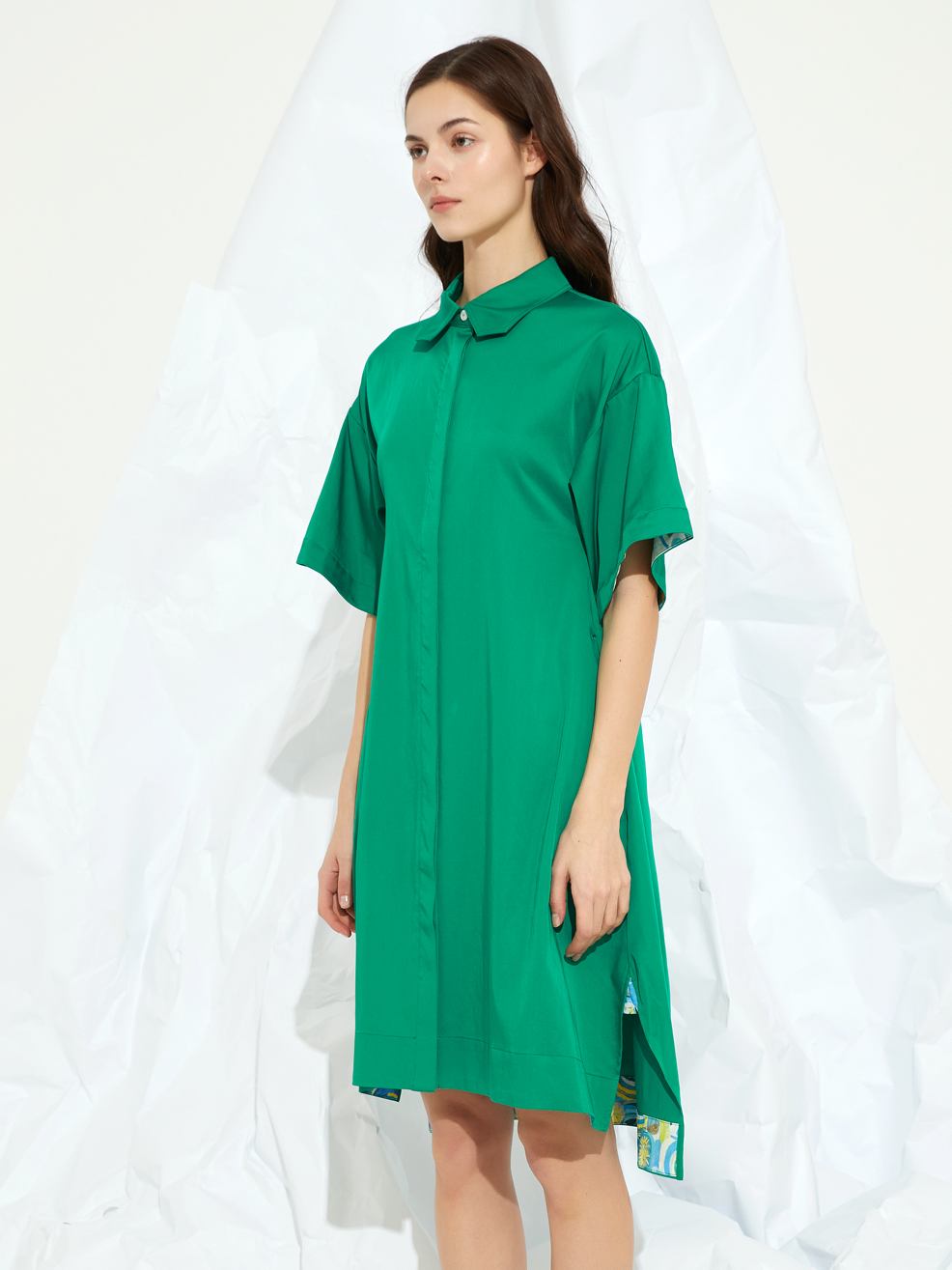 ASYMMETRIC SHIRT DRESS